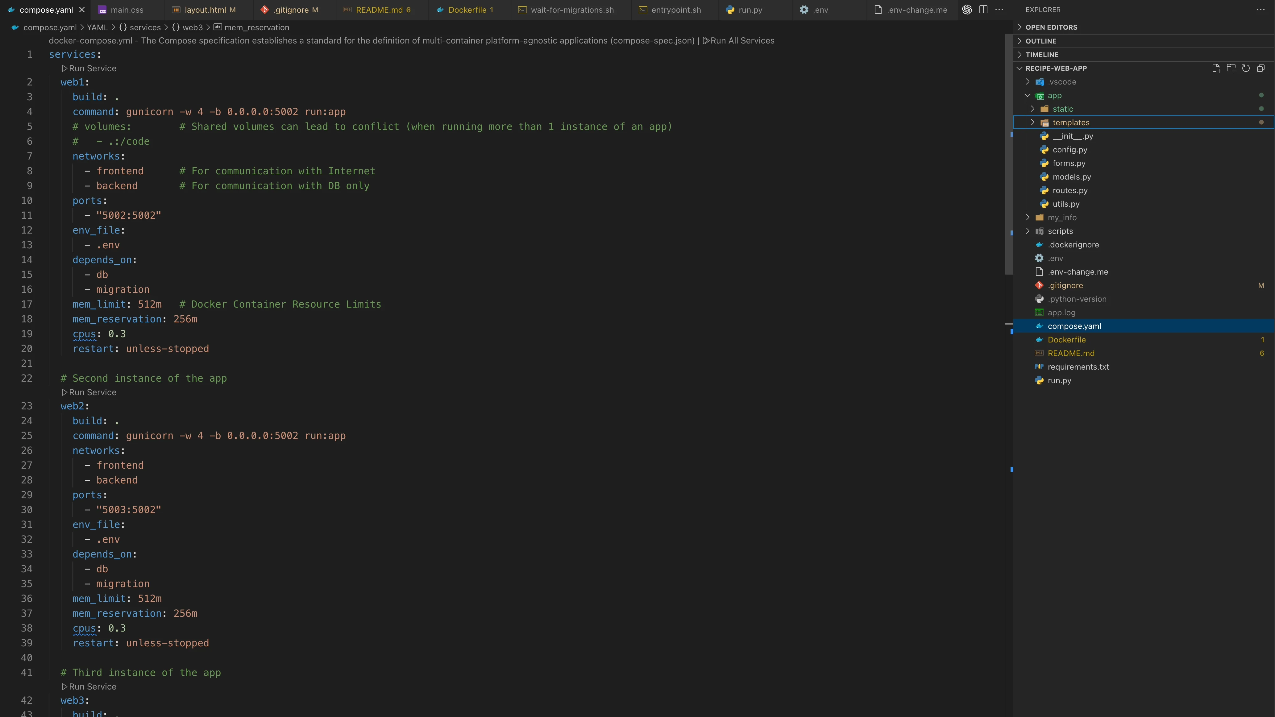 Docker Compose Screenshot