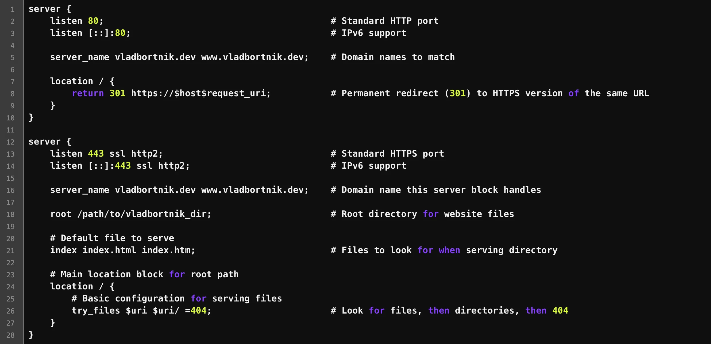Server Blocks Configuration