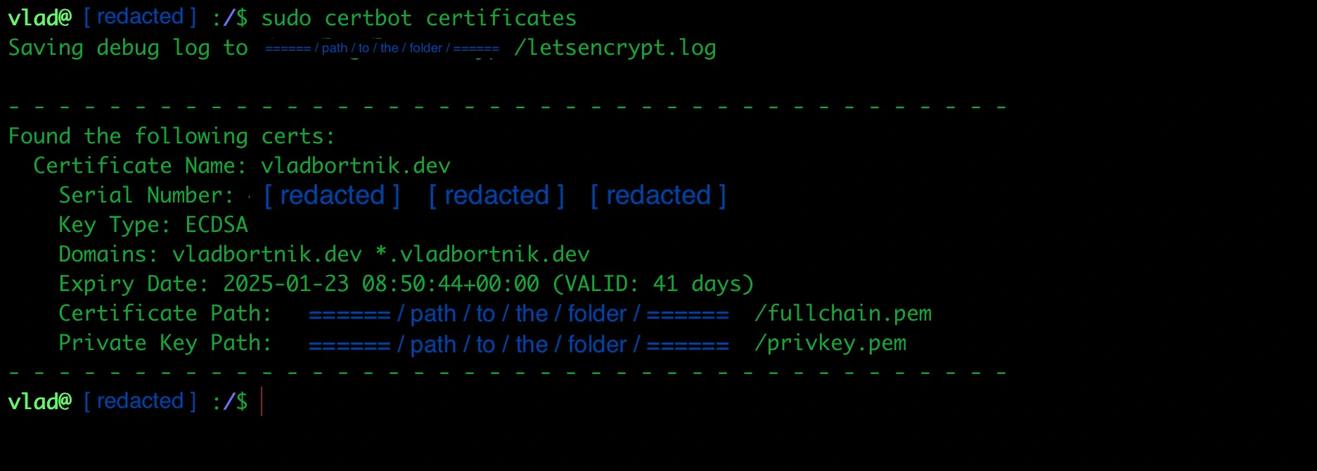 Certbot Certificates