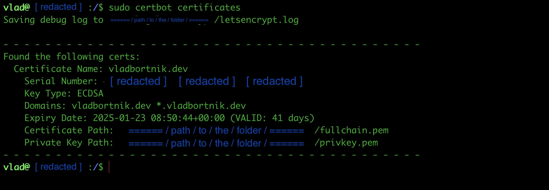 Certbot Certificates